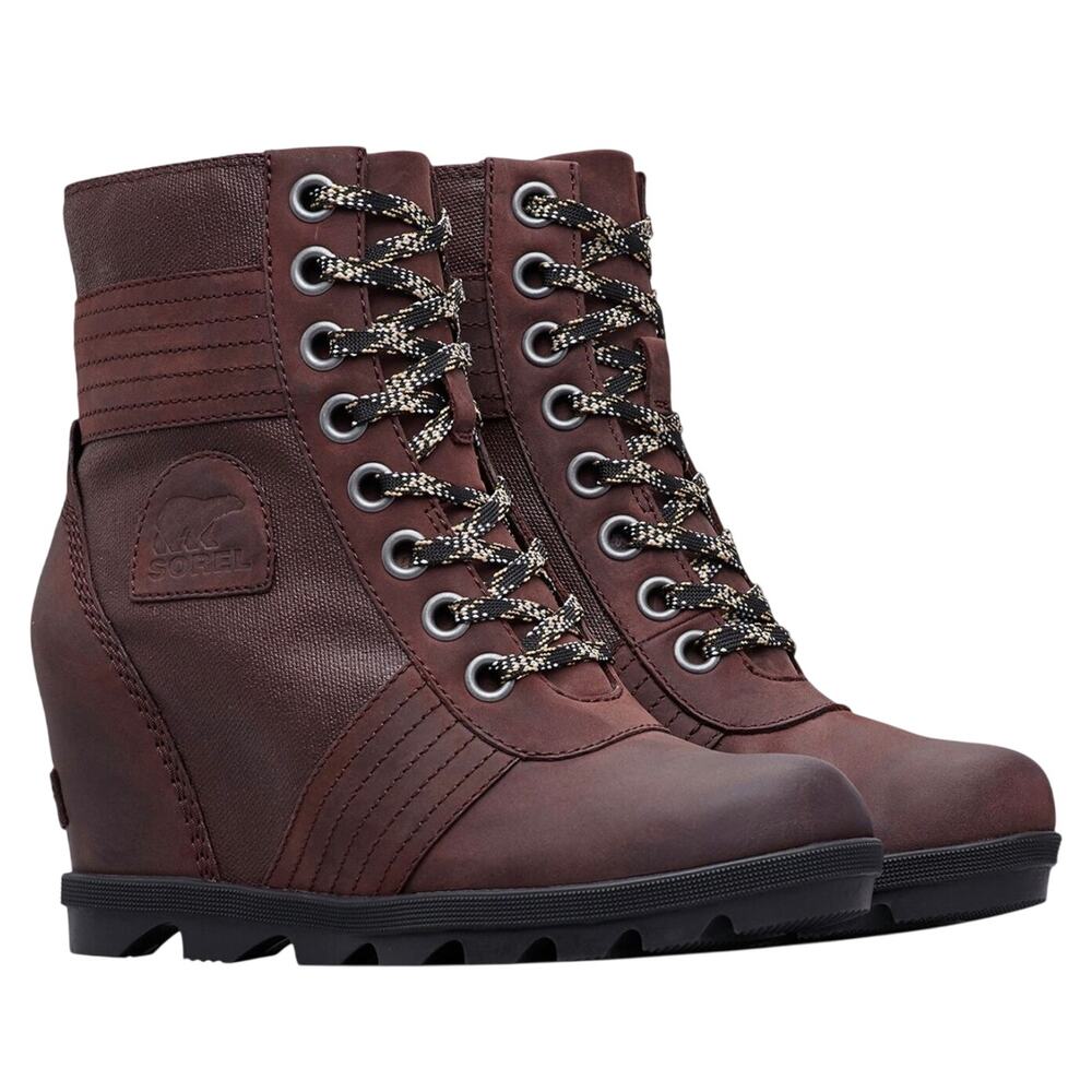 Sorel Women’s 10 Lexie Wedge Leather Lace Up Boots